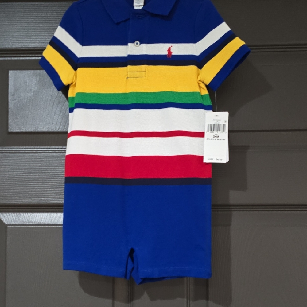 Polo Ralph Lauren Striped Color Block Polo Jumper Boys. 24 Months.